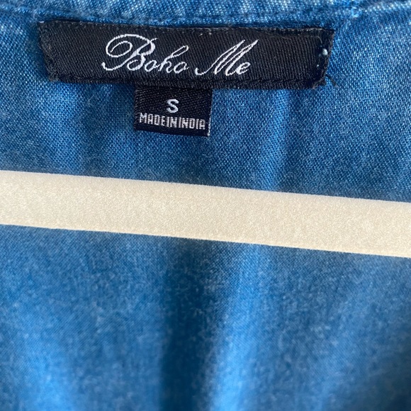 Boho Me Bell Sleeve Acid Wash Cover Up Romper - Picture 5 of 5